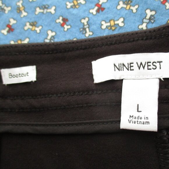 Women Ladies NINE WEST Black Boot Cut Dress Pants Size Large NWT - Picture 2 of 5